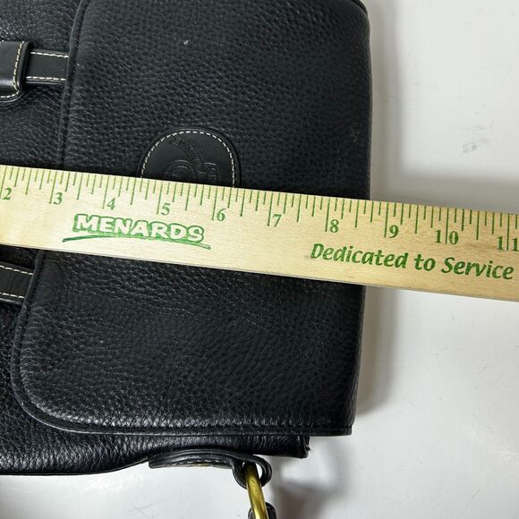 Vintage Ghurka Black Pebble Calfskin Luxury Leather Flap Shoulder Crossbody Bag - Picture 14 of 16